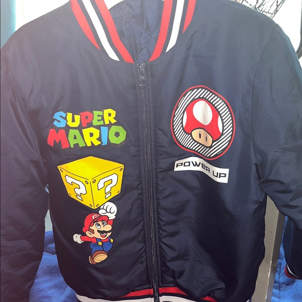 Nintendo Kids Puffer Jacket - Navy, Red, Yellow